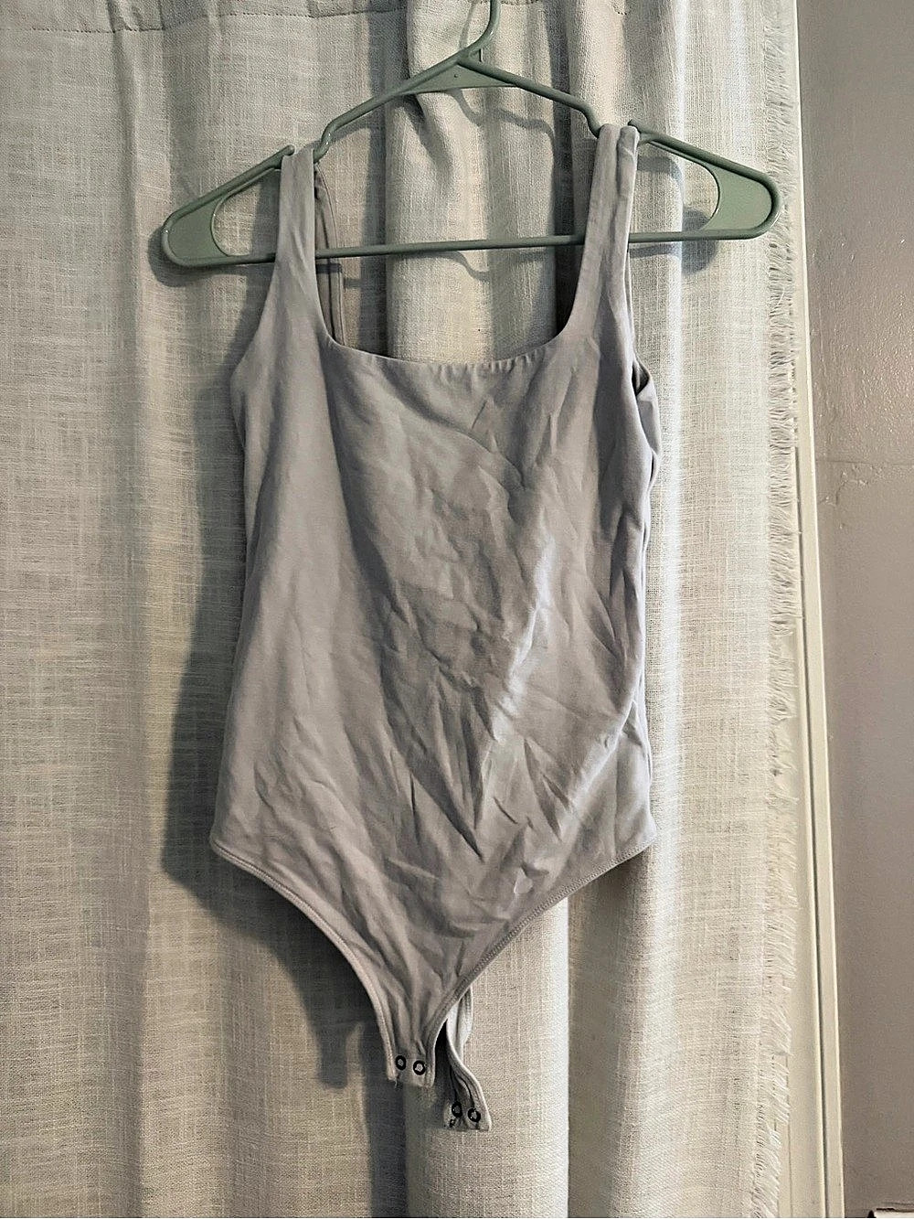 Abercrombie & Fitch Essential Squareneck Tank Bodysuit One Piece White Small